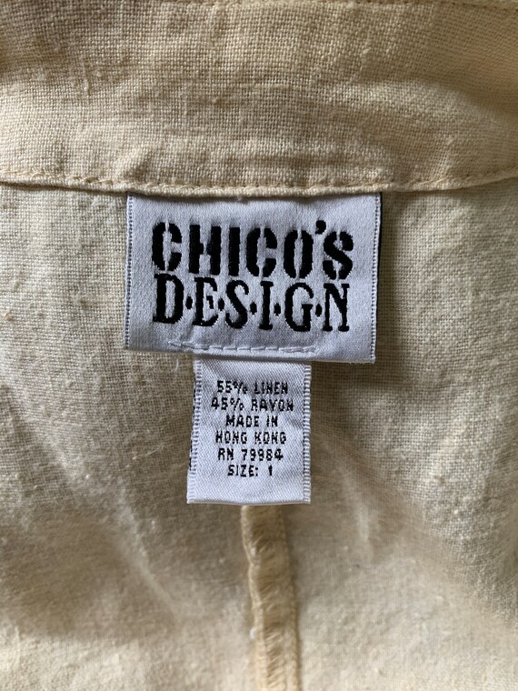 Vintage Chico's Linen Blend Vest | 90s Beige Line… - image 6
