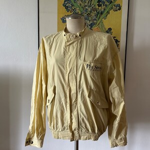 Vintage Pia Sports Windbreaker | 90s Buttery Color Sport Jacket | Yellow Zip Up Wind Breaker | Sports Track Jacket | Bomber Jacket | 90s