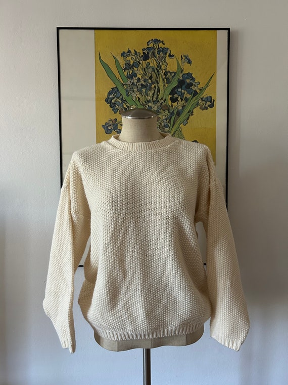 Vintage Off White Pullover | 90s Pullover Sweater 