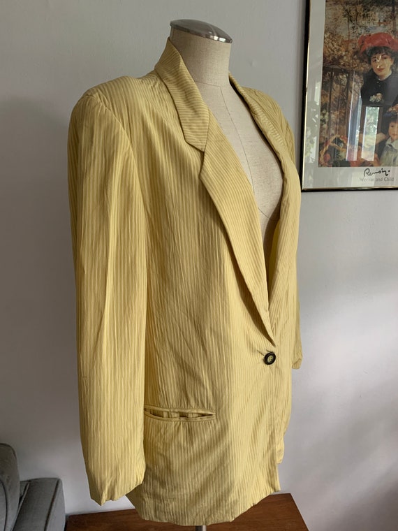 Earl Rutenberg Blazer | Vintage Yellow Striped Bl… - image 3