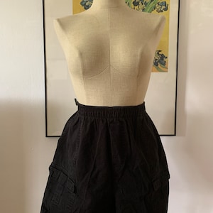 90s Black Cargo Shorts | Vintage Black Shorts | Boyfriend Style Shorts | Stretchy Sport Shorts | High-Waisted Shorts | 100% Cotton Shorts