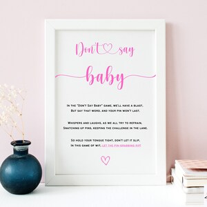 Don&#39;t Say Baby Game: Modern Baby Shower Printable (Instant Download)