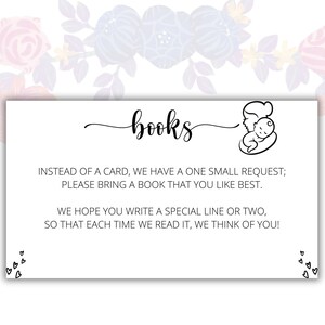 Apportez un livre encart pour baby shower (téléchargement numérique)