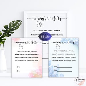 Guess Mommy&#39;s Belly Game: Minimalist Baby Shower (PDF)