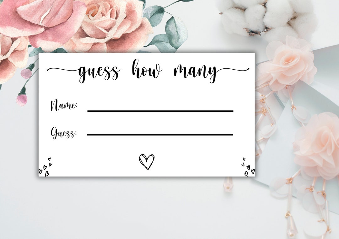 Guessing Game Cards - Guess How Many Game Cards - Printable Guess Cards ...