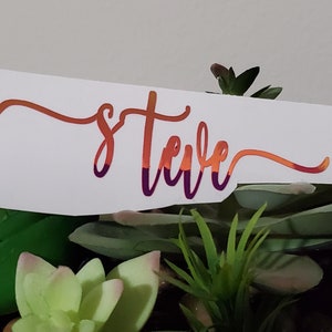 Custom Holographic Name Sticker: Waterproof Decal for Cups, Bottles