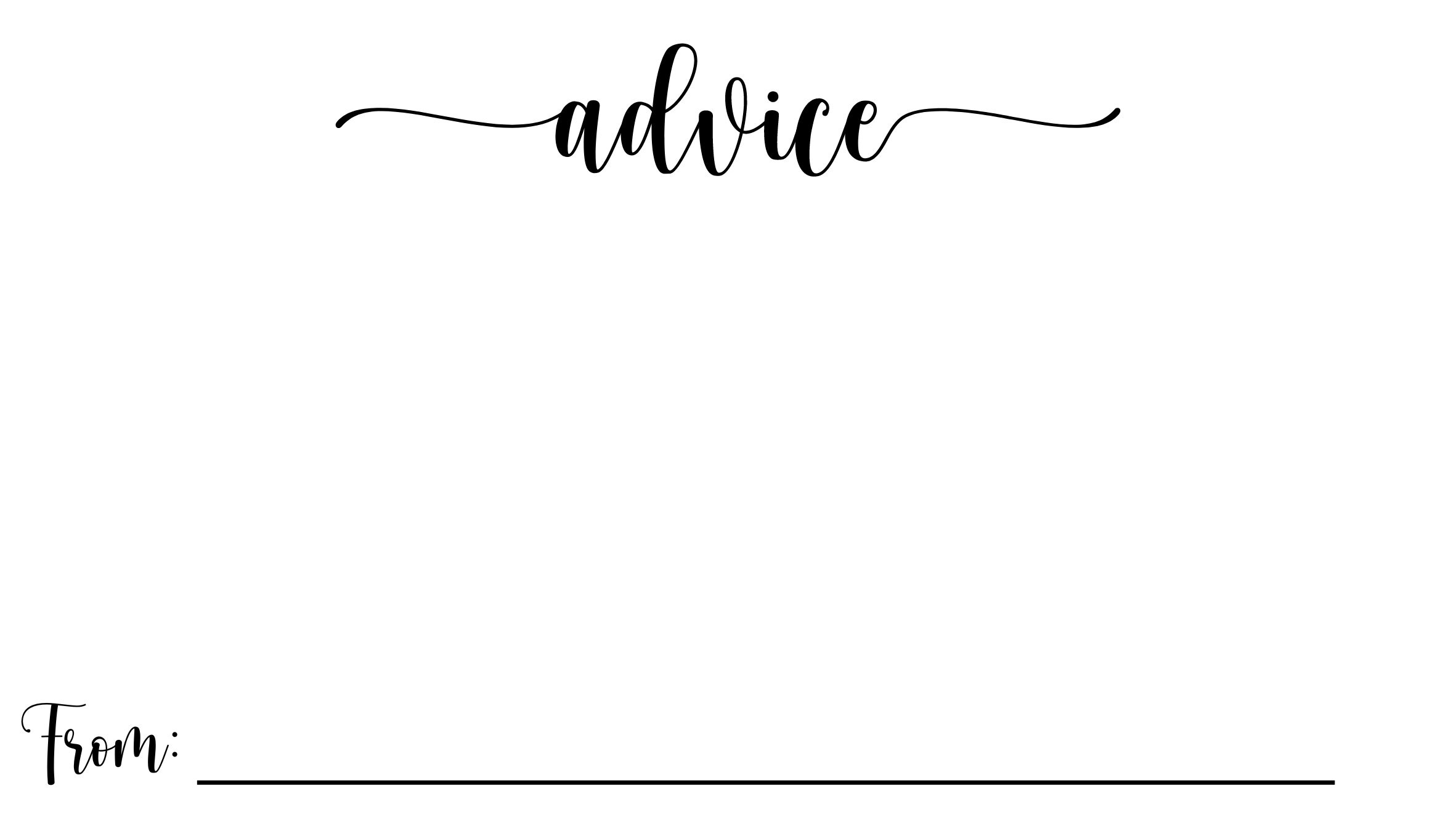 Advice Game Cards Printable Advice Cards Bridal Shower Advice Card ...