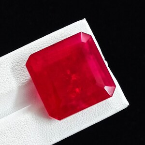 Ruby Faceted, Red Ruby, Ruby Mozambique, Ruby, Ruby Gemstone, Ruby Cut, Ruby Doublet, Ruby Quartz, Red Ruby Faceted, Ruby Cut, 23x23x8mm
