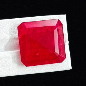 Ruby Faceted, Red Ruby, Ruby Mozambique, Ruby, Ruby Gemstone, Ruby Cut, Ruby Doublet, Ruby Quartz, Red Ruby Faceted, Ruby Cut, 26x26x9mm
