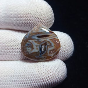 Turkish Stick Agate Cabochon,Natural Stick Agate Loose Stone, stick agate cabochon, Jewelry Making Stick Agate Gemstone 19x21x5mm 16.65Cts