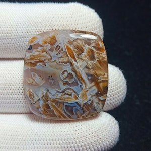 Turkish Stick Agate, Turkish Stick Agate Cabochon, Agate Cabochon, Stick Agate Gemstone, Turkish Stick Agate Crystal, 30x28x6mm, 44.15cts