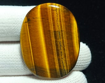 Golden Tiger's Eye Cabochon: Oval Gemstone (42x33x4mm)