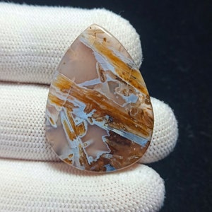 Turkish Stick Agate Cabochon, Natural Stick Agate Loose Stone, stick agate cabochon, Jewelry Making Stick Agate Gemstone 35x26x4mm 25.15Cts