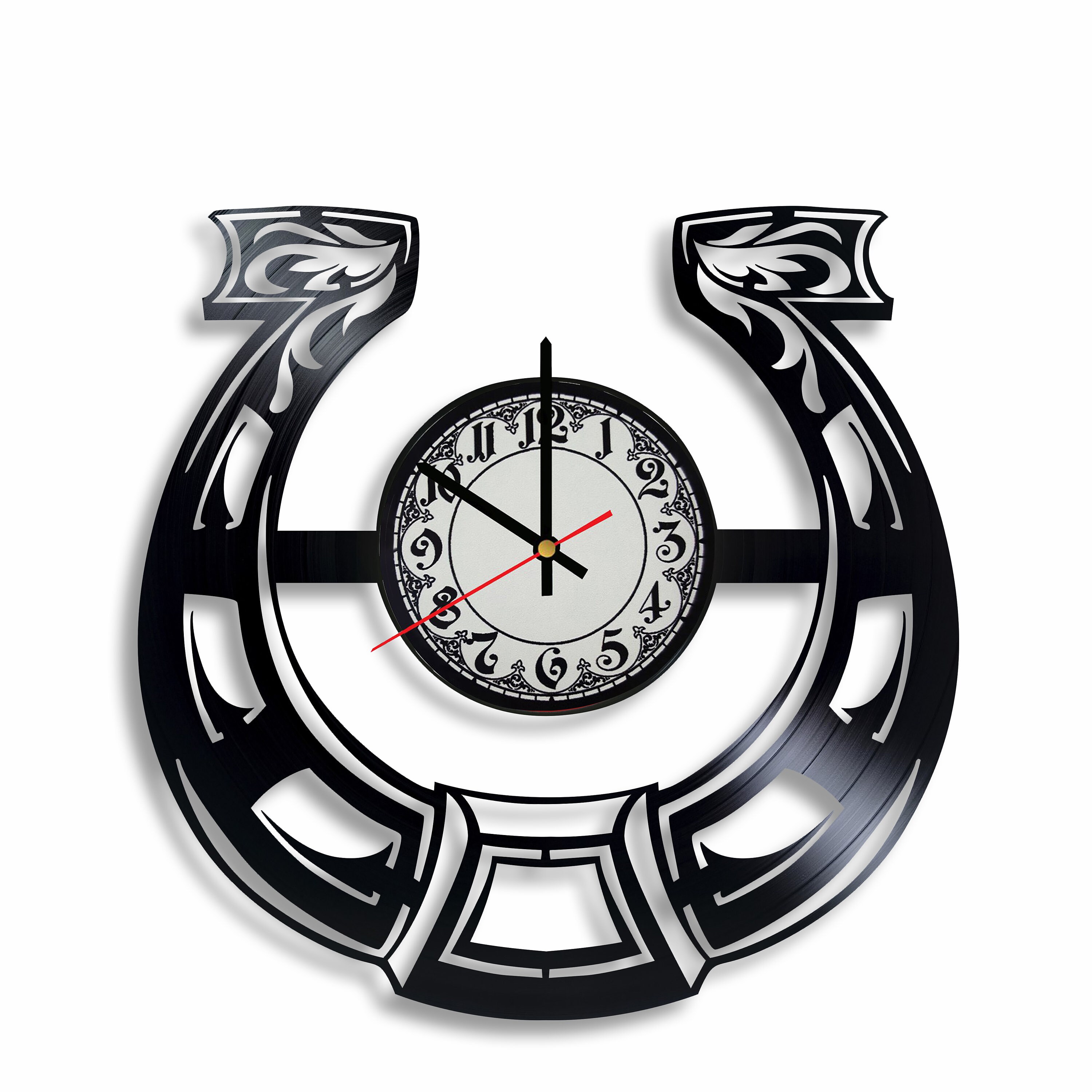 Horse Shoe Decor Clock Horse Wall Decor living room horse Etsy