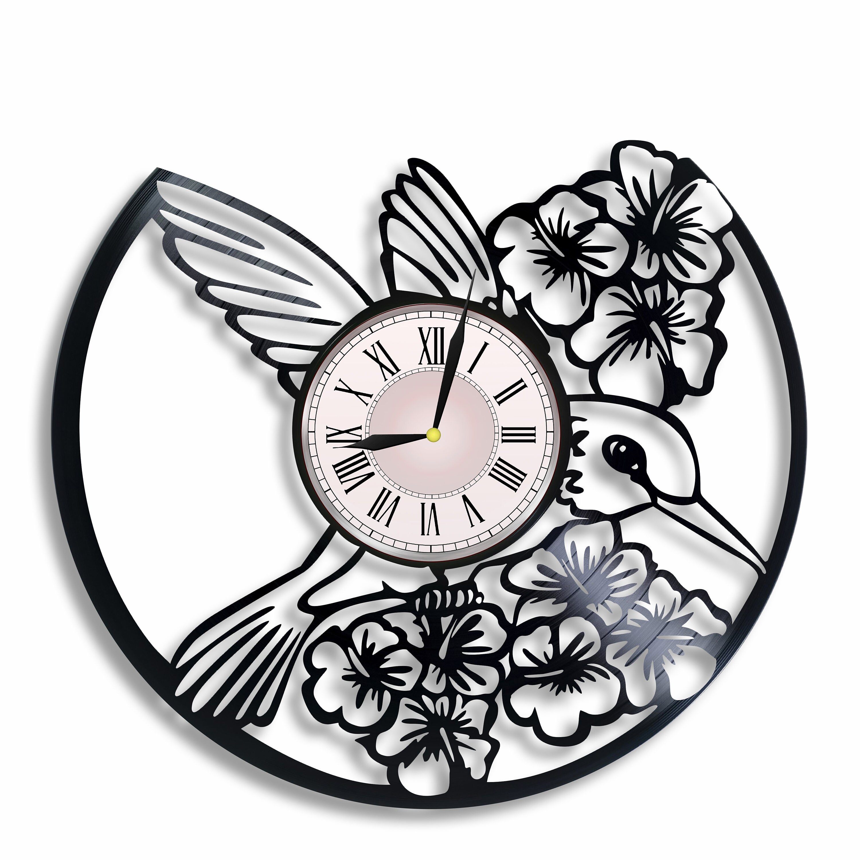 Hummingbird vinyl wall clock Colibri Bird gift for any Etsy