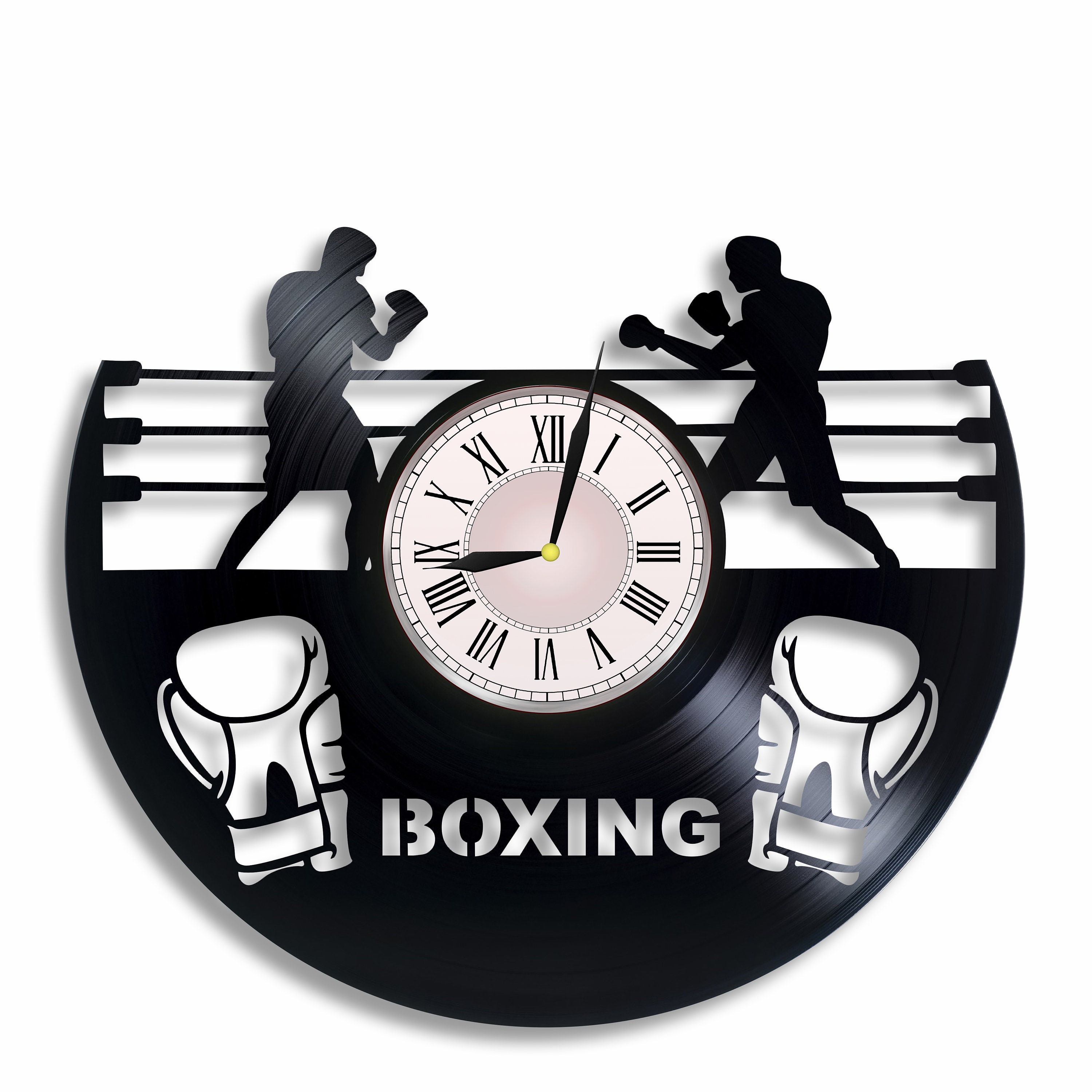 Boxing sport vinyl wall clock Boxing shop sport art Boxing Etsy