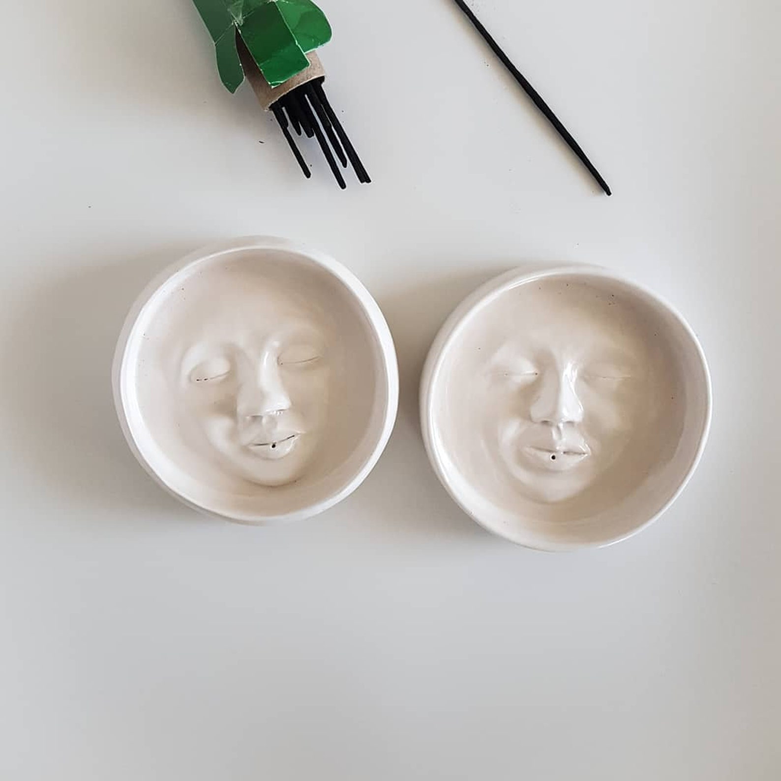 Face Incense Burner Handmade Ceramic Incense Holder Incense Etsy