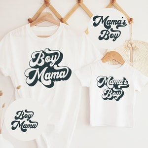 Boy mama svg and mama's boy vintage style svg png files, mommy and me svg for mother and baby boy t-shirts