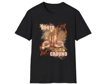 Boots on the Ground T-Shirt, Black Culture Tee, Line Dance Shirts, Trail Ride Shirt, Southern Cowgirl, Southern Soul, Where dem fans at?