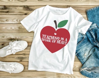 I Love Teaching T-Shirt Bundle, Principal Graphic Tee, Para Grade Shirt, Coquette Gift, Custom Grade Tshirt, Boho Rainbow Teacher Tee, Apple