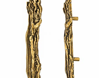 Brass Cabinet Handle Melted Wax Furniture Pull Sculptural Organic Drawer Hardware Artisan.