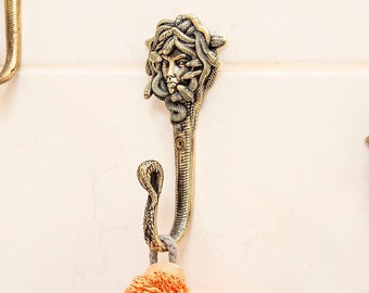 Medusa Gorgon Wall Hook: Mythological Snake Coat Hanger