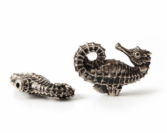 German Silver Seahorse Cabinet Knob Ocean Drawer Pull Nautical Furniture Hardware Handmade Coastal Decor.
