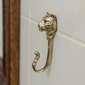 Tiger Wall Hook,Wall Brass Hook Animal Coat Hook, Coat Hook, Strong Brass Head Hook, Bathroom Hook, Towel Hook, Hat Hook, Clothes Hook.