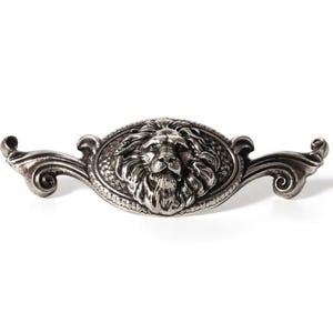 Lion Cabinet Pull Knob Neusilber German Silver Furniture Handle Luxury Vintage Hardware Drawer Decor.