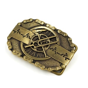 Brass belt buckle "Cyclists' Emblem".Belt buckle, Bicycle accessory Heartbeat Ride, Buckle cast from Brass.Bicycle accessories.