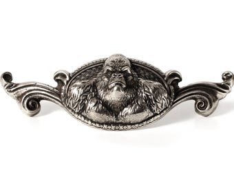 Gorilla German Silver Cabinet Handle Drawer Pull Furniture Hardware Wildlife Decor.