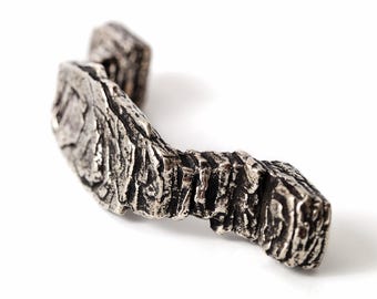 Handmade Nickel Silver Cabinet Pull Stone Inspired German Silver Drawer Handle Hardware Neusilber Furniture.