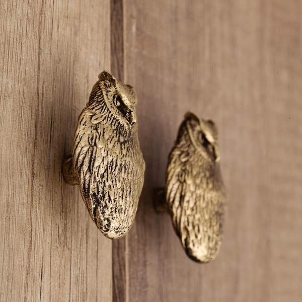 Brass Owl Handle by TUTURA, Drawer or Cabinet Handle