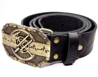 Belt with heartbeat Ride buckle, cast brass buckle,Велосипедне мистецтво, Подарунки для велосипедистів, Подарунок гірському байкеру,Cycling.