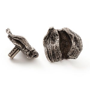 Jackfrucht-Schrankknopf aus Neusilber, Griff aus getrockneten Früchten, Schubladengriff, botanische Möbelbeschläge, Dekoration.
