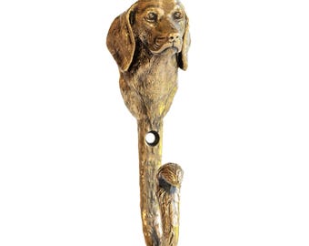 Brass Beagle Wall Hook: Dog Lover Gift, Home Decor