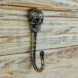 Wall Hooks, Skull sugar, Skull Mexican style,Brass Coat Hook, Iron Robe Hooks, Unique Hat Coat Towel Raw Towel Hook, Brass, Copper,Hook Skul