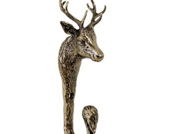 Messing Deer Wandhaken Hirsch Tier Rustikale Kleiderbügel Vintage Dekorative Geweih Einzigartiges Geschenk.