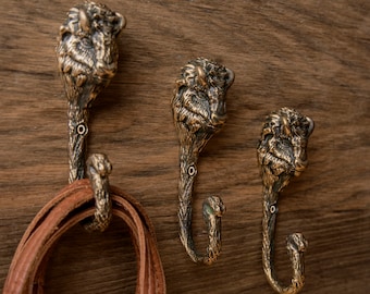 Handgemachte Messing Buffalo Kopf Wandhaken, Home Decor