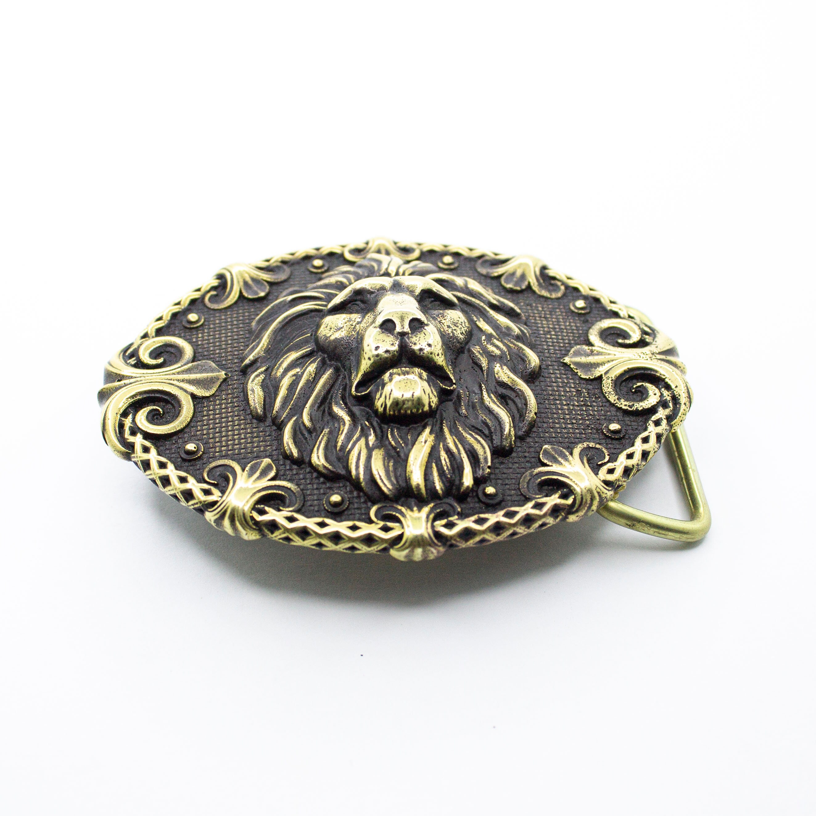 Belt Buckle Lion Handmade Animal Male Lion Head Solid Brass Etsy