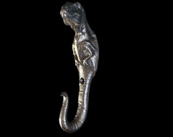 German Silver T-Rex Wall Hook – Dinosaur Kids Room Decor