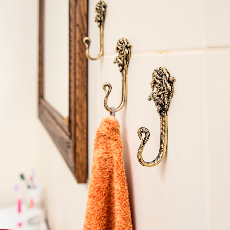 Medusa Gorgon Wall Hook: Mythological Snake Coat Hanger image 2