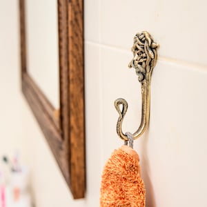 Medusa Gorgon Wall Hook: Mythological Snake Coat Hanger Brass hook
