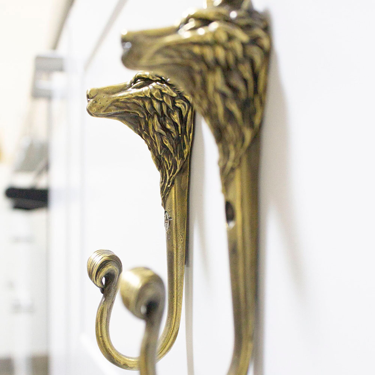 Decorative Hooks Brass hook in the form of a wolf's head Etsy