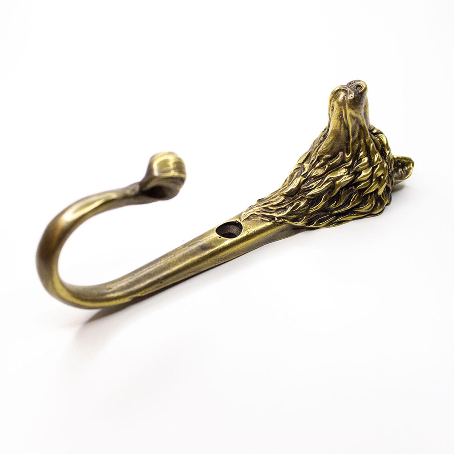 Decorative Hooks Brass Hook in the Form of a Wolf's Head Etsy
