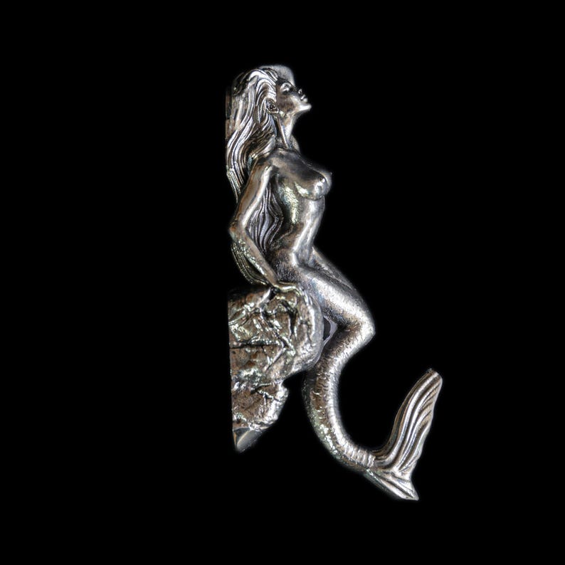 Mermaid Brass Wall Hook – Unique, Strong, Durable Hanger for Robes, Towels, Clothing Storage. German silver