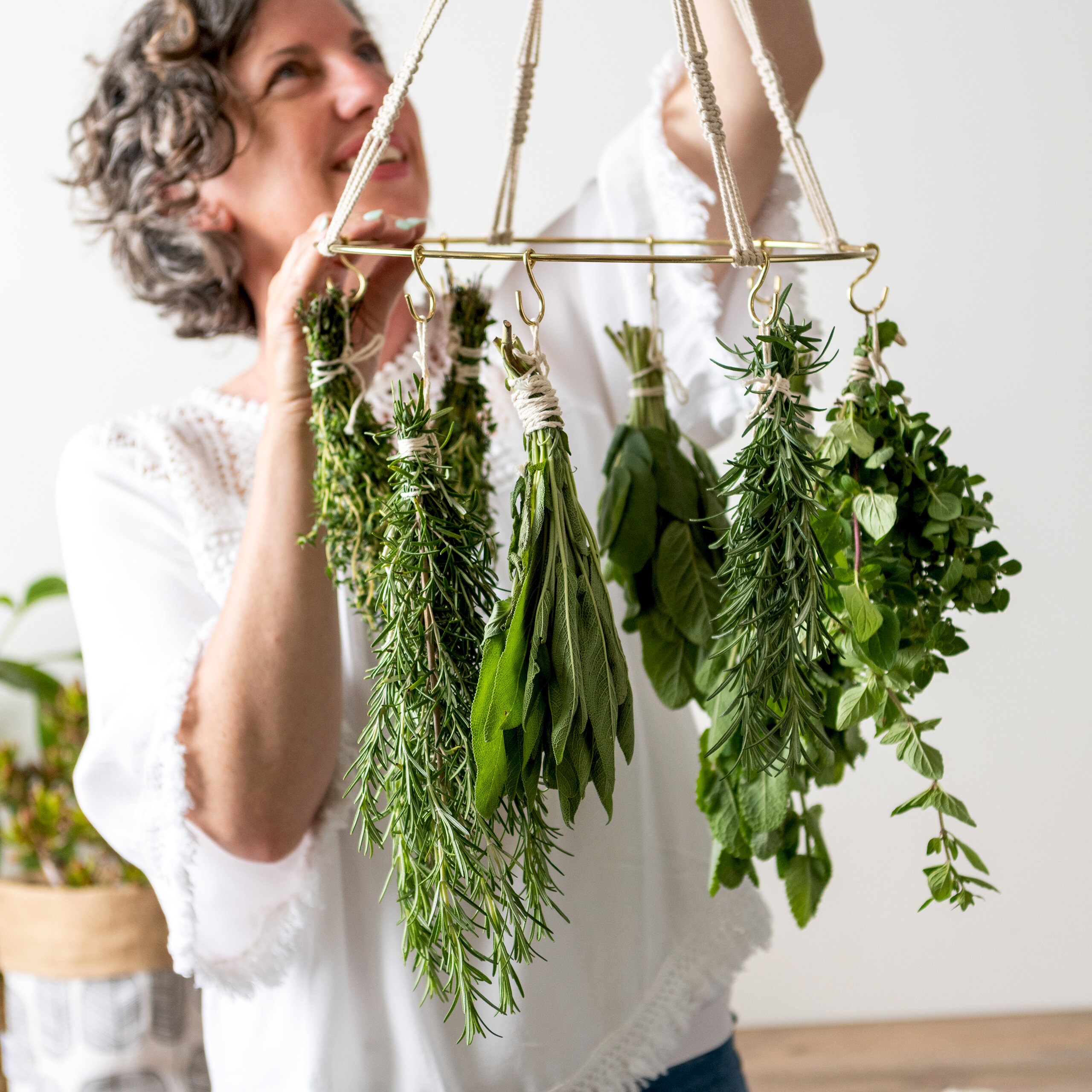 Herb Drying Rack Handmade Boho Macrame Hanger for Drying Etsy