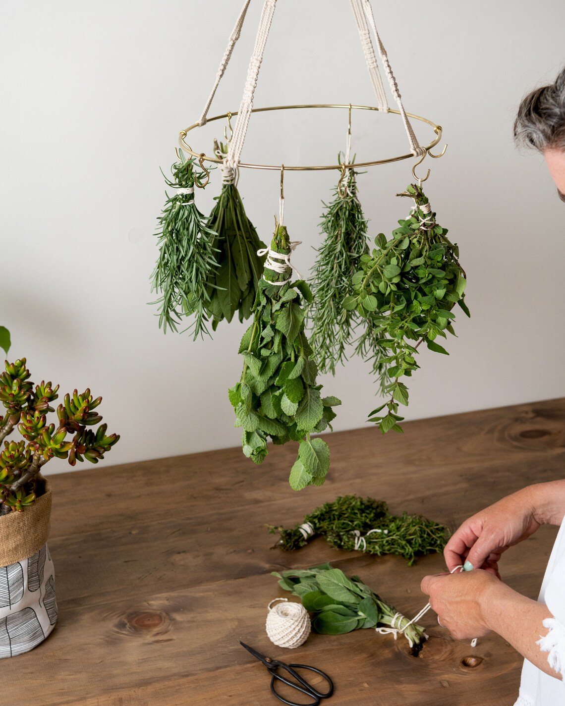 Herb Drying Rack Handmade Boho Macrame Hanger for Drying Etsy