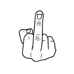 Doigt du milieu SVG, téléchargement amusant, fichier coupe SVG doigt, silhouette Cricut, sticker pour ordinateur portable, retournement SVG, fichier téléchargeable Svg F-off