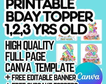 Printable Birthday Cake Topper Template Plus Freebies